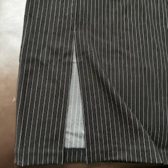 NWT Pinstripe Stretchy Bodycon Pencil Midi High Waist Skirt With Side Split - Picture 11 of 11